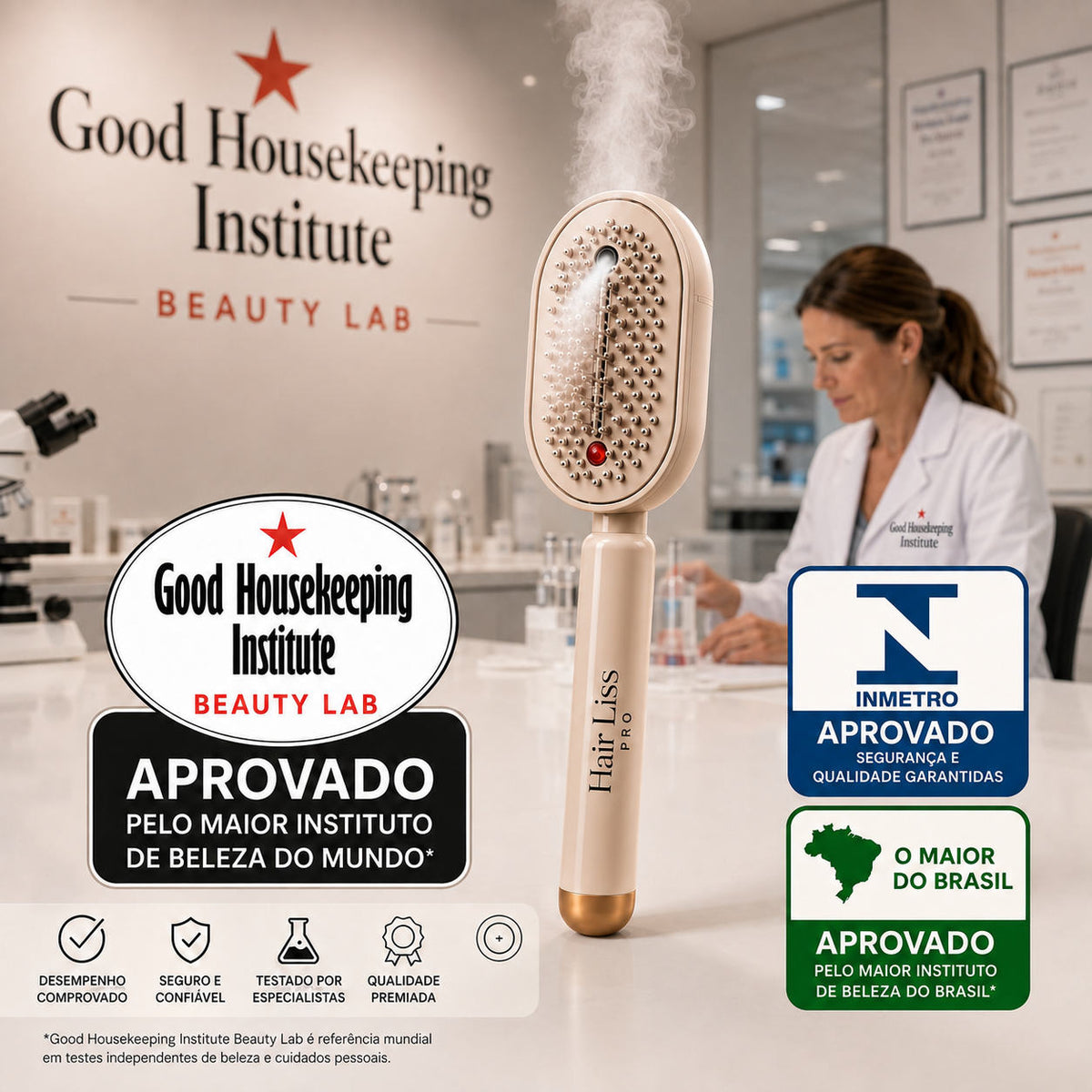 HairLiss Pro™  Escova Alisadora Instantânea a Vapor Profissional 2 em 1