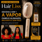 HairLiss Pro™  Escova Alisadora Instantânea a Vapor Profissional 2 em 1